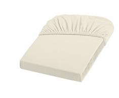 Fleuresse Colours Spannbettlaken, Uni-Mako-Satin, natur, 100 x 200 cm