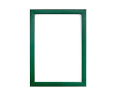 Frame Company Rainbow Colour Range Bilderrahmen, quadratisch, mit MDF-Rückwand, fertig zum Aufhängen, mit sehr klarer, bruchsicherer Plexiglasscheibe aus Styrol, 35,6 x 35,6 cm, Grün