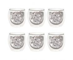 Levivo doppelwandiges Jumbo Thermoglas 310 ml, ideal als Kaffeeglas oder Teeglas, mundgeblasene Thermo-Gläser, hitzebeständig, handgefertigt, kratzfest und spülmaschinengeeignet, 6er-Set