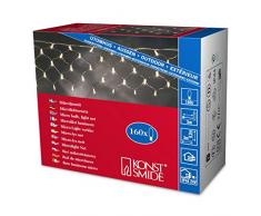 Konstsmide 3708-003 Microlight Lichternetz / für Außen (IP44) / 24V Außentrafo / 160 klare Birnen / transparentes Kabel