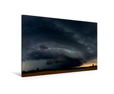 Premium Textil-Leinwand 120 x 80 cm Quer-Format Gewitterzelle in Bayern | Wandbild, HD-Bild auf Keilrahmen, Fertigbild auf hochwertigem Vlies, Leinwanddruck von Martina Cross