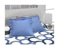 Sabanalia - Pack 2 Stück Kissen Basic Colours, 50 x 50, blau