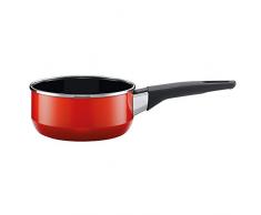 Silit Rojo Stielkasserolle, 16 cm, ohne Deckel, Kochtopf 1,3l, Silitstahl Funktionskeramik, Topf Induktion, rot
