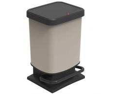 Rotho Eco Paso Mülleimer 20l, Kunststoff (PP), Cappuccino, 20 Liter (29,3 x 26,6 x 45,7 cm)