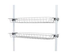Wenko Korb Herkules 2er Set, Aufbewahrungskörbe, Stahl, 94 x 8 x 38 cm, grau