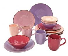 Creatable, 20690, Serie Organic PINK LADY, Geschirrset, Kombiservice 16 teilig, Steingut