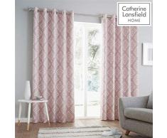 Catherine Lansfield Aztec Ösenvorhang, Polycotton, Blush, 66x90 Inch