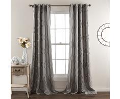 Lush Decor Swirl Fenster Vorhang, verdunkelnd, Panel (Set von 2) grau