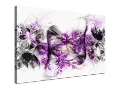 LANA KK - Leinwandbild Stars Lilaâ abstraktes Design auf Echtholz-Keilrahmen â Fotoleinwand-Kunstdruck in lila, einteilig & fertig gerahmt in 100x70cm