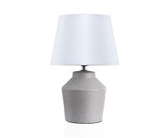 Pauleen Glowing Pearl Tischleuchte max. 20W Tischlampe für E27 Lampen Nachttischlampe Hellgrau Weiß 230V Keramik/Stoff ohne Leuchtmittel 48017