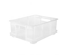 Unbekannt ok Aufbewahrungsbox Euro-Box L, Stabiler Kunststoff (PP), 43 x 35 x 17,5 cm, 20 l, Easystorage, Natur/Transparent