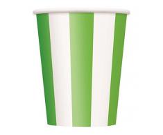 Unique Party Supplies Papierbecher mit Streifen-Druck, 0,3 l, 6er Pack