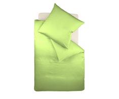 Fleuresse Colours Bettwäsche, Uni-Mako-Satin, apfelgrün, 135 x 200 cm