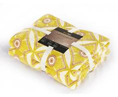 DecoKing 01622 Decke 150x180 cm hellgrün Microfaser Kuscheldecke Marokko Fleecedecke Wohndecke Tagesdecke Fleece weich sanft kuschelig marokkanischer Stil hellgrün beige Cappuccino Acantus Ornament