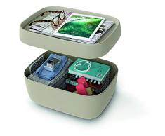 Rotho Sofia Aufbewahrungsbox mit Deckel Gross, Kunststoff, Cappuccino, 19 L