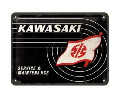 Nostalgic-Art Kawasaki - Tank Logo Blechschild 15 x 20 cm, Metall, Bunt, 15x20 cm