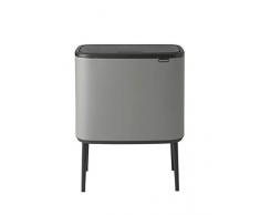 Brabantia BO Touch Abfalleimer, 11 + 23 l, mineralisches Betongrau