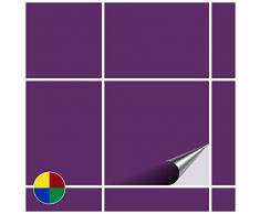 FoLIESEN Fliesenaufkleber für Bad und Küche - 20x20 cm - violett glänzend - 10 Fliesensticker für Wandfliesen