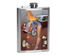 Premier Housewares Flachmann, Skull Design, Edelstahl, 6oz