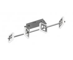 WOFI Deckenleuchte, 4-flammig Davis 4 x LED / 5 W, 12, 5 x 18, 5 x 85, 5 cm, 3000 k, 400 lm, Energieeffizenzklasse A, nickel matt/chrom 9507.04.54.0000