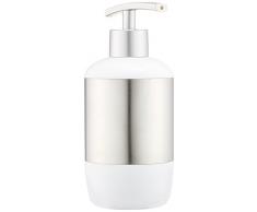 WENKO 21281100 Seifenspender Loft, Flüssigseifen-Spender, Spülmittel-Spender Fassungsvermögen: 0,43 l, Edelstahl rostfrei, 7,6 x 18,5 x 7,6 cm, Satiniert