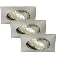 Briloner Leuchten, LED Einbauleuchte, Einbaustrahler, LED Strahler, Spots, Deckenstrahler, Deckenspot, Lampen Wohnzimmer, LED Einbaustrahler 230v, Deckeneinbauleuchten, Einbaustrahler Set, schwenkbar, eckig