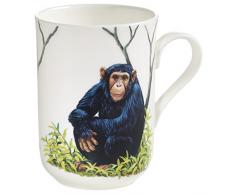 Maxwell & Williams Animals of The World Schimpanse, Geschenkbox, Porzellan, PBA0010 Becher, weiß, bunt, 10.5 x 7.5 x 10.5 cm