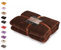 DecoKing 66072 Kuscheldecke 70x150 cm braun Decke Microfaser Wohndecke Tagesdecke Fleece weich sanft kuschelig skandinavischer Stil Schoko Henry