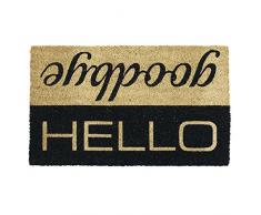 DII Fußmatte für Innen- und Außenbereich, natürliche Kokosfaser, leicht zu reinigen, rutschfeste Unterseite für den Eingangsbereich, für Terrasse, Haustür, Allwetter-Türen 18x30 Hello/Goodbye