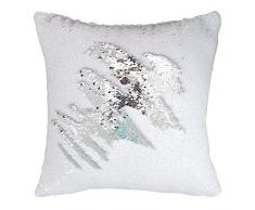 Play Tailor Meerjungfrau Pailletten Kissenbezüge, Funkeln Kissenbezug Magie Reversibel Paillette Dekokissen Fall 40 x 40cm