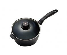 Swiss Diamond Stieltopf 18 cm + Glasdeckel gehärtet - Induktion, Antihaftbeschichtet Diamanten-verstärkt, Aluminiumguss, PFOA-frei, 2,1L, ofenfest bis 260°C