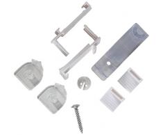 K-home Klemmträger und Zubehör Montage-Set für Klemmfix Doppelrollo Andorra + Rota, Plastik, weiß, 5 x 1,5 x 3,5 cm