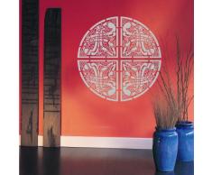 INDIGOS 4052166049719 Wandtattoo w283 Ornament, Orien Wandaufkleber, 96 x 95 cm, silber