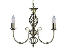 Zanzibar Messing antik mit 3 Anhänger 3 x 60 Watt BC Lampen