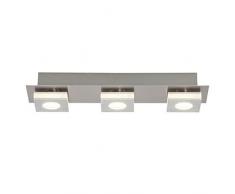 Brilliant Transit LED Deckenleuchte Wandleuchte 3 flg beleuchteter Dekorand nickel/alu 960 Lumen, LED integriert