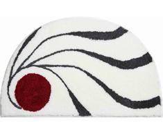 Grund COLANI Exklusiver Designer Badteppich 100% Polyacryl, ultra soft, rutschfest, ÖKO-TEX-zertifiziert, 5 Jahre Garantie, Colani 18, Badematte 50x80 cm halbrund, weiss