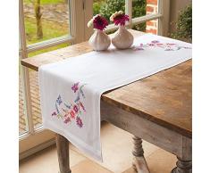 Vervaco Tischläufer Sommerlich Stickpackung/Läufer im vorgedruckten/vorgezeichneten Kreuzstich, Baumwolle, Mehrfarbig, 40 x 100 x 0.3 cm