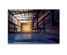 Premium Textil-Leinwand 120 x 80 cm Quer-Format Aufzug Aussenansicht | Wandbild, HD-Bild auf Keilrahmen, Fertigbild auf hochwertigem Vlies, Leinwanddruck von Aufzugsfreund