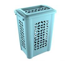 keeeper Wäschebox mit Einwurfschlitz und aufklappbarem Deckel, Luftdurchlässig, 60 l, Per, Hellblau