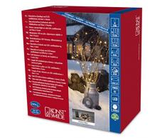 Konstsmide 3733-100 LED Lichterkette / für AuÃen (IP44) / Batteriebetrieben: 4xD 1.5V (exkl.) / 6h-Timer / mit 8 Funktionen, Steuergerät und Memoryfunktion / 240 warm weiÃe Dioden / schwarzes Kabel