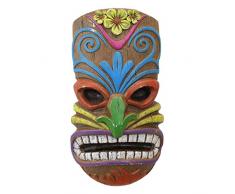 Design Toscano ‚Hoaloha‘, Gott der hawaiianischen Insel Tiki, Wandrelief, Resin, Bunt, 6.5 x 18 x 33 cm