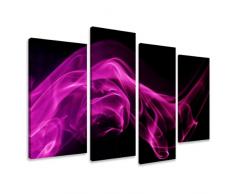 Visario Leinwandbilder 6142 Bild auf Leinwand Pink Lila, 130 x 80 cm, 4 Teile