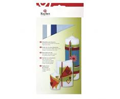 Rayher 31448000 Verzierwachs, Blau-TÃ¶ne, Set 4 Verzierwachsplatten, 20 x 6,5 cm, Wachs zum Kerzen verzieren, Kerzenwachs, Wachsfolie