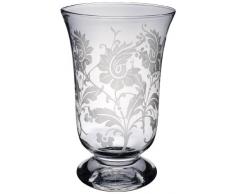 Villeroy & Boch Helium Windlicht mit Blumenornament, 34,5 cm, Glas, Klar