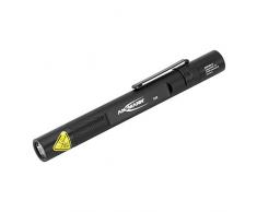 ANSMANN Led Taschenlampe FUTURE T120 Mini Stiftleuchte, 130 Lumen, Spritzwassergeschützt, Clip, kleine Penlight inklusive 2 AAA Batterien, schwarz