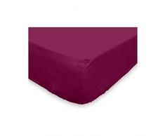 Soleil docre Spannbetttuch Baumwolle 90x200 cm Uni Cassis