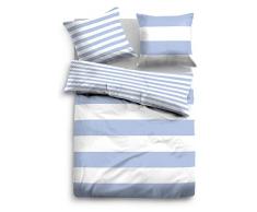 TOM TAILOR 0049769 Linon Bettwäsche Garnitur mit Kopfkissenbezug (Baumwolle) 1x 155x220 cm + 1x 80x80 cm, Jeans