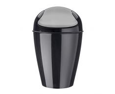 koziol Schwingdeckeleimer 12 L Del M, Kunststoff, solid schwarz, 29 x 29 x 44,5 cm