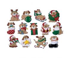 Design Works Christbaumschmuck aus Filz, Hunde, Mehrfarbig