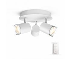 Philips Hue LED 3-er Spot Adore, rund, dimmbar, alle Weißschattierungen, steuerbar via App, kompatibel mit Amazon Alexa (Echo, Echo Dot), weiß